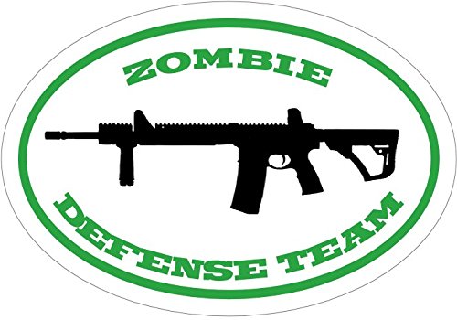 WickedGoodz Oval Vinyl Defense Team Zombie Decal - Undead Bumper Sticker - Paranormal Gifts-WickedGoodz