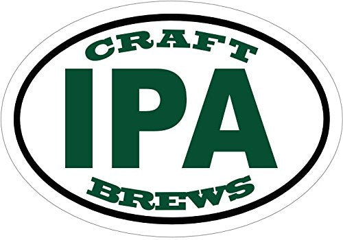 WickedGoodz Oval Vinyl India Pale Ale Beer Decal - Craft Brew Bumper Sticker -Perfect Man Cave Gift-WickedGoodz