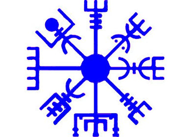Viking Decal - Blue Vegvísir Viking Compass Vinyl Sticker - Viking Bumper Sticker - Vegvísir Rune Sticker - Compass Decal - Perfect Viking Gift - Made in The USA-WickedGoodz