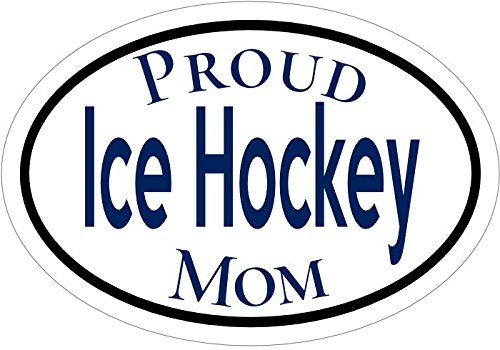 WickedGoodz Oval Vinyl Proud Ice Hockey Mom Decal - Sports Bumper Sticker - Perfect Ice Hockey Parent or Coach Gift-WickedGoodz