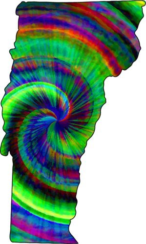 WickedGoodz Tie Dye Vermont Vinyl Decal - VT Bumper Sticker - Perfect Vermonter Hiking Gift-WickedGoodz