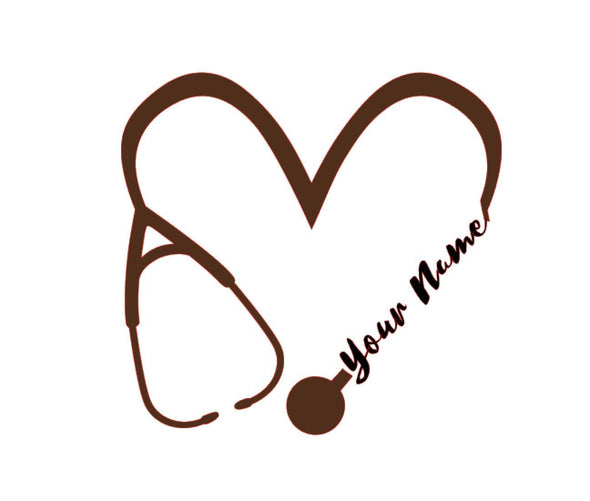 Custom Name Nurse Stethoscope Vinyl Decal