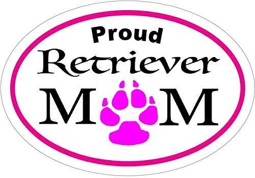 WickedGoodz Oval Proud Retriever Mom Vinyl Decal - Dog Bumper Sticker - Perfect Retriever Owner Gift-WickedGoodz