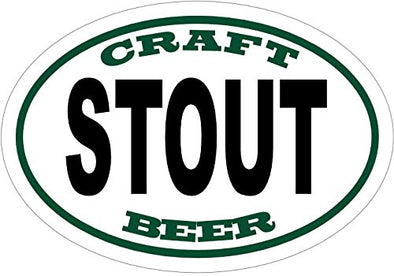 WickedGoodz Oval Vinyl Craft Brew Stout Beer Decal - Craft Brew Bumper Sticker - Perfect Dad Gift-WickedGoodz