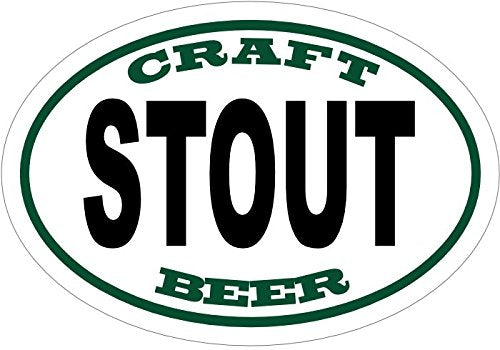 WickedGoodz Oval Vinyl Craft Brew Stout Beer Decal - Craft Brew Bumper Sticker - Perfect Dad Gift-WickedGoodz
