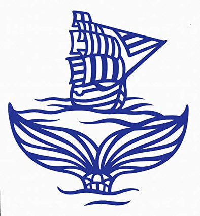 Custom Sailboat Mermaid Decal - Mermaid Tail Bumper Sticker, for Tumblers, Laptops, Car Windows - Pick Your Size and Color-WickedGoodz