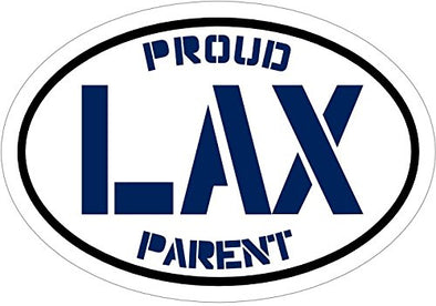 WickedGoodz Oval Blue Proud LAX Parent Vinyl Window Decal - Lacrosse Bumper Sticker - Perfect Sports Parent Gift-WickedGoodz