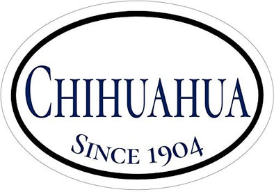 WickedGoodz Oval Since 1904 Chihuahua Vinyl Window Decal - Dog Breed Bumper Sticker - Perfect Chihuahua Gift-WickedGoodz