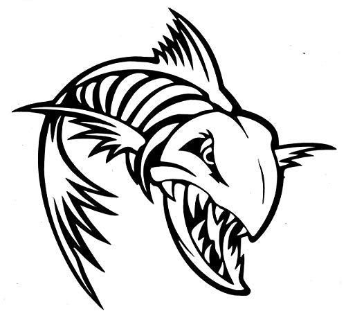 Custom Jumping Bonefish Vinyl Decal - Personalized Fishing Bumper Sticker, for Tumblers, Laptops, Car Windows, Feirce Bone Fish Design-WickedGoodz