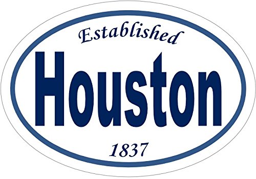 WickedGoodz Oval Established 1837 Houston Vinyl Window Decal - Texas Bumper Sticker - Perfect Vacation Souvenir Gift-WickedGoodz
