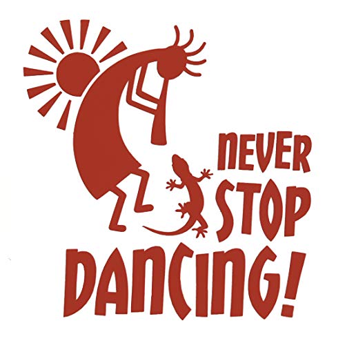 Custom Kokopelli Decal - Lizard Cactus Southwestern Bumper Sticker, for Tumblers, Laptops, Car Windows, Tribal Art Design, Never Stop Dancing-WickedGoodz