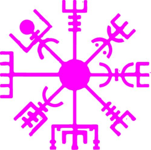 WickedGoodz Pink Vinyl Vegvísir Viking Compass Decal Transfer - Rune Bumper Sticker - Norse Scandinavian Gift-WickedGoodz