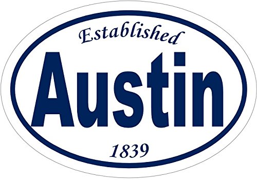 WickedGoodz Oval Vinyl Established 1839 Austin Decal - Texas Bumper Sticker - Perfect Vacation Souvenir Gift-WickedGoodz