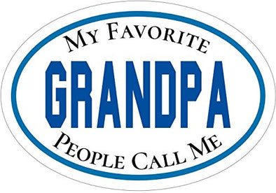 WickedGoodz Oval Blue Vinyl My Favorite People Call Me Grandpa Decal - Grandfather Bumper Sticker - Perfect Favorite Grandparent Gift-WickedGoodz