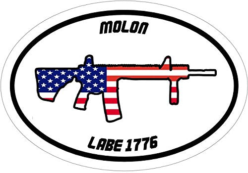 Oval Vinyl American Flag Oval AR15 Decal - Ar-15 Bumper Sticker - 2nd Amendment Sticker-WickedGoodz