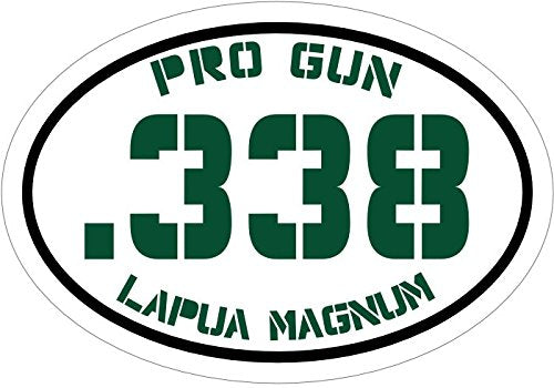 WickedGoodz Green Pro Gun .338 Lapua Magnum Vinyl Window Decal - Patriotic Bumper Sticker - Perfect 2nd Amendment Gift-WickedGoodz