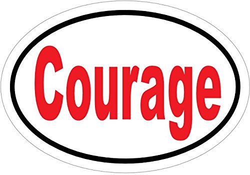 WickedGoodz Oval Courage Vinyl Decal - Inspirational Bumper Sticker - Perfect Student Gift-WickedGoodz