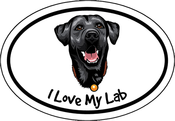 Oval I Love My Lab Magnet - Labrador Retriever Dog Magnetic Car Decal
