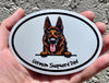 Oval Brown German Shepherd Dad Magnet - Dog Breed Magnetic Car Decal