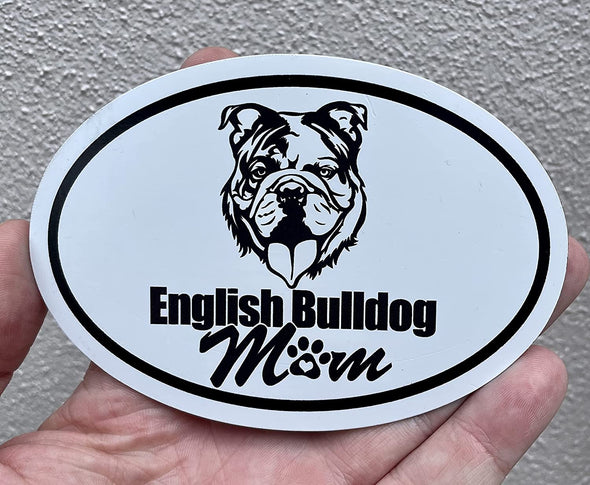 Oval I Love My English Bulldog Magnet - Dog Magnetic Car Decal