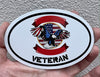 Oval American Flag Patriotic Eagle Magnet - Military Veteran Magnetic Car Decal