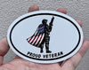 Oval American Flag Soldier Magnet - Military Veteran Magnetic Car Decal