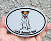 Oval Jack Russel Dad Magnet - Dog Breed Magnetic Car Decal