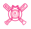 Customized Softball Monogram Vinyl Decal