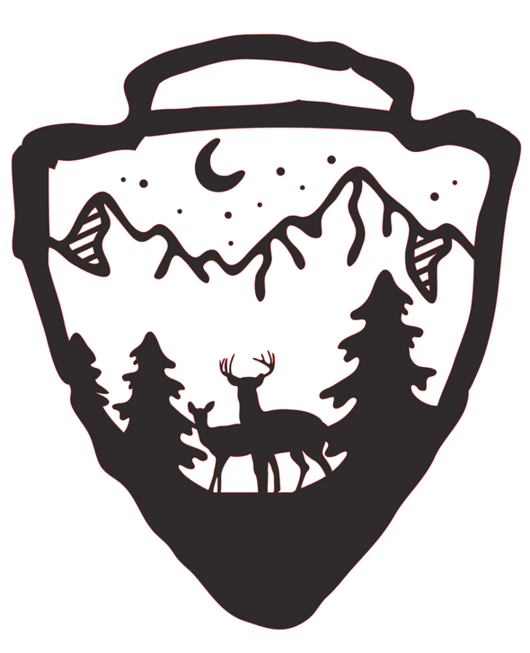 Custom Arrow Head Mountain Vinyl Decal - Hiking Bumper Sticker