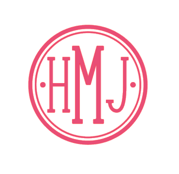 Circle Dot Monogram Vinyl Decal
