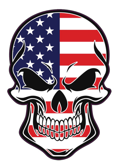 Die Cut American Flag Skull Vinyl Decal-WickedGoodz