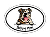 Oval Bulldog Mom Magnet - Dog Breed Magnetic Car Decal