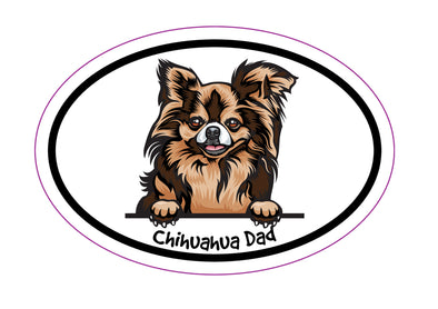 Oval Chihuahua Dad Magnet - Dog Breed Magnetic Car Decal