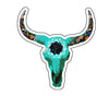 Floral Cattle Skull Vinyl Decal - Western Bumper Sticker