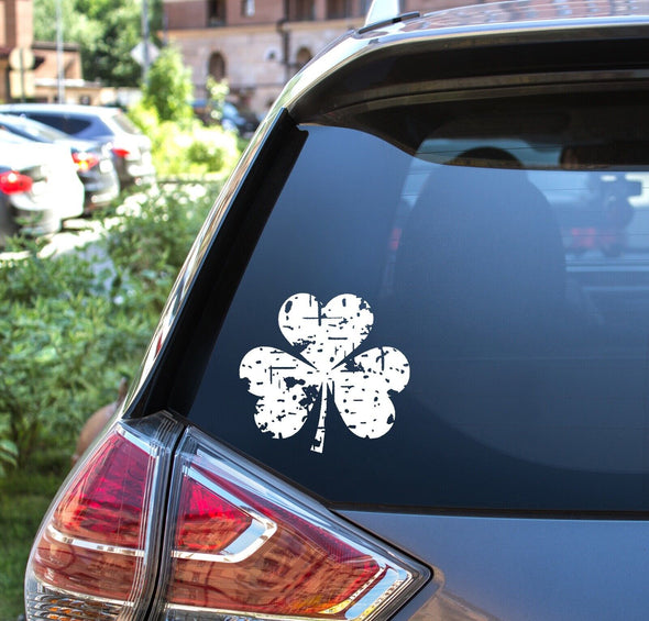 Custom Distressed Irish Shamrock Vinyl Decal