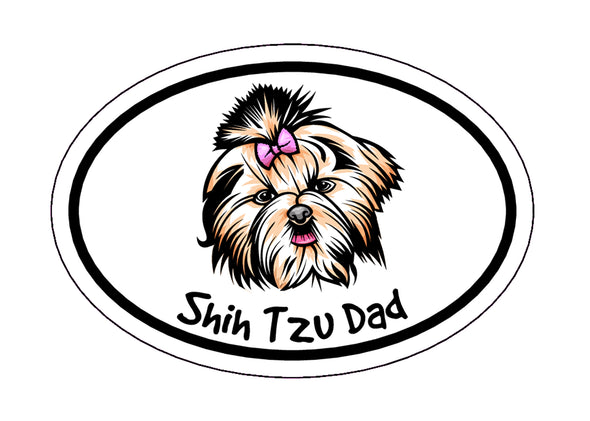 Oval Shih Tzu Dad Magnet - Dog Breed Magnetic Car Decal