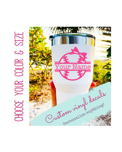 Customized Softball Players Name Vinyl Decal