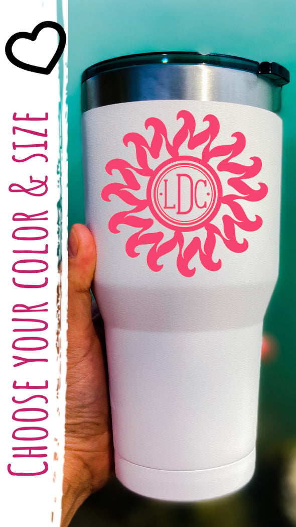 Sun Initial Monogram Decal